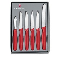 Set nožov Victorinox, 6 ks, červený